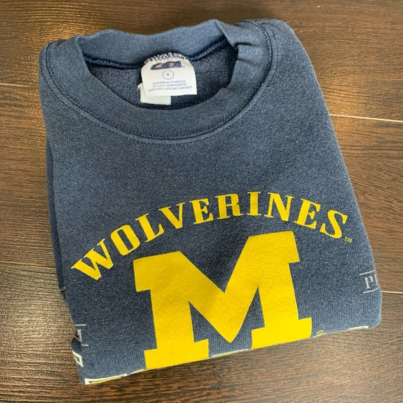 Vintage made in USA Kid’s Wolverine Michigan Sweater in Grey - Picture 5 of 5